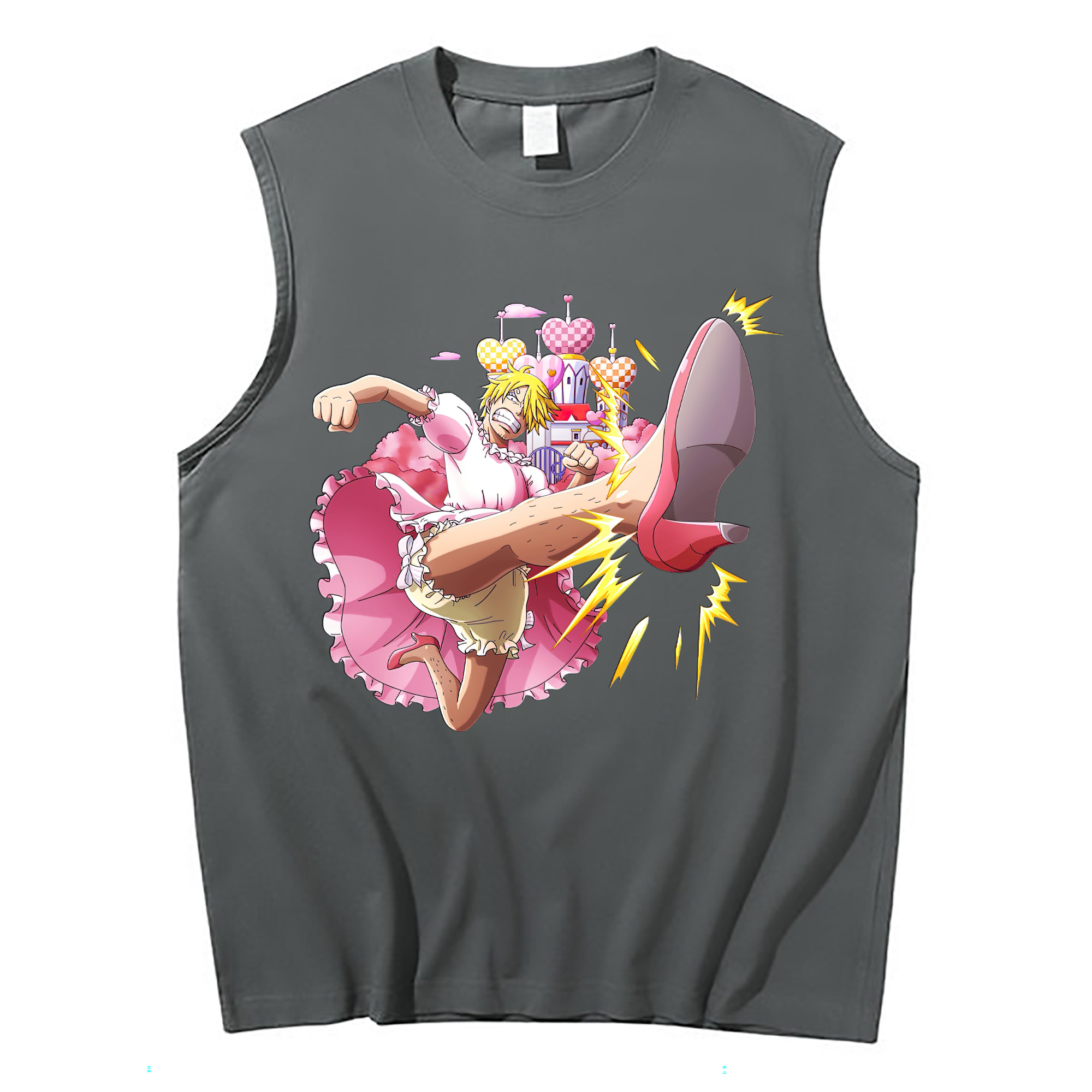 （画像用） ワンピース サンジ ONE PIECE Sanji コットン100％タンクトップ（フロントプリント）